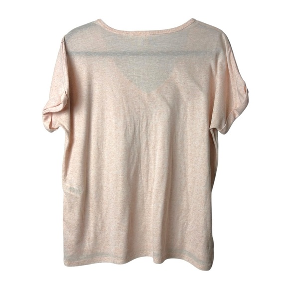 Joe Fresh Pink V Neck Short Sleeve T-Shirt L - Picture 2 of 5